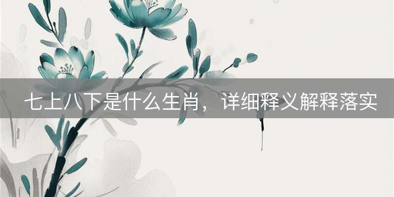 七上八下是什么生肖，详细释义解释落实