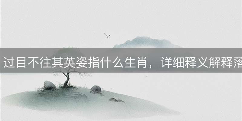 过目不往其英姿指什么生肖，详细释义解释落实