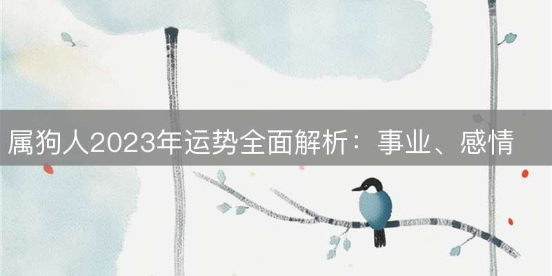 属狗人2023年运势全面解析：事业、感情、健康、财富运程