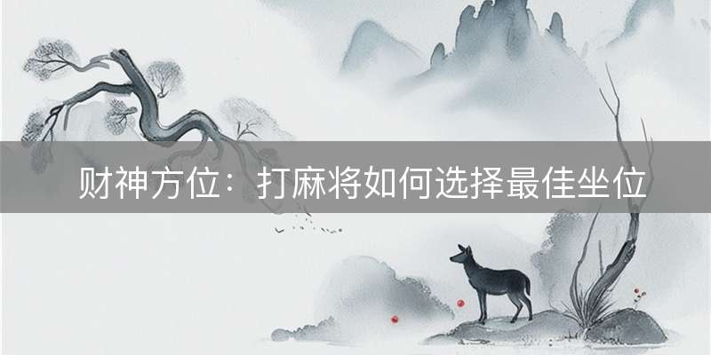 财神方位：打麻将如何选择最佳坐位