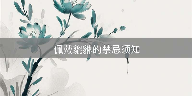 佩戴貔貅的禁忌须知