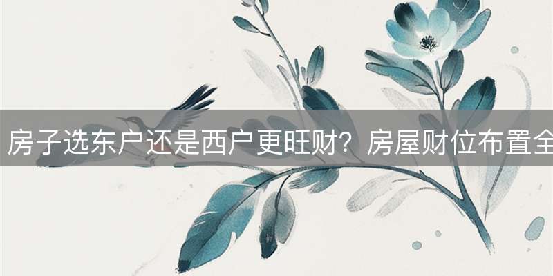 房子选东户还是西户更旺财？房屋财位布置全指南