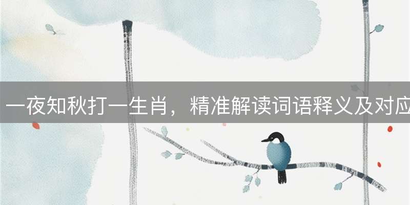 一夜知秋打一生肖，精准解读词语释义及对应属相