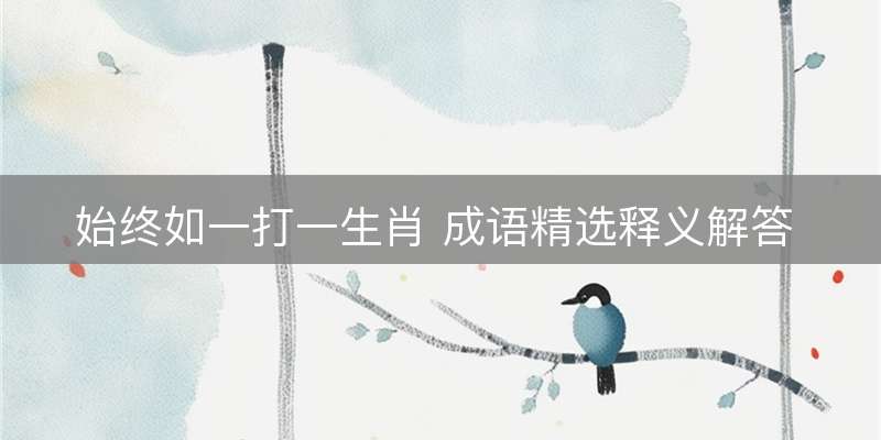 始终如一打一生肖 成语精选释义解答